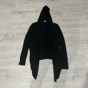 Black Hooded Women's Cardigan